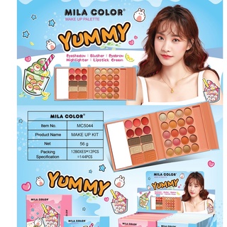 Mc5044 MILA COLOR Yummy Makeup Palatte มิลา คัลเลอร์ เมคอัพ พาเลทแต่งหน้า สวย ครบในตลับเดียว