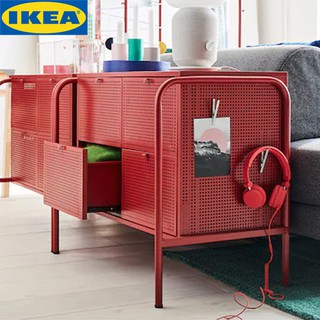 IKEA NIKKEBY นิคเคบี ตู้ 4 ลิ้นชัก,ตู้ใส่เสื้อผ้า ตู้ใส่ของ สีแดง ขนาด 84x70 ซม.