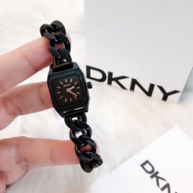 (ผ่อน0%) นาฬิกา DKNY women’s Beekman Black IP watch NY2669 สแตนเลส โซ่ สีดำ