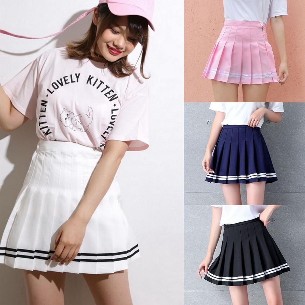 พร้อมส่ง SKRT003 กระโปรงเทนนิส กระโปรงพลีทสั้น Mini Pleated Skirt