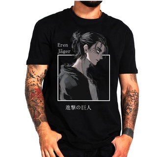 ROUND คอลูกเรือเสื้อยืด พิมพ์ลายการ์ตูนอนิเมะ Attack on Titan Shingeki No Kyojin สําหรับผู้ชาย-4XL