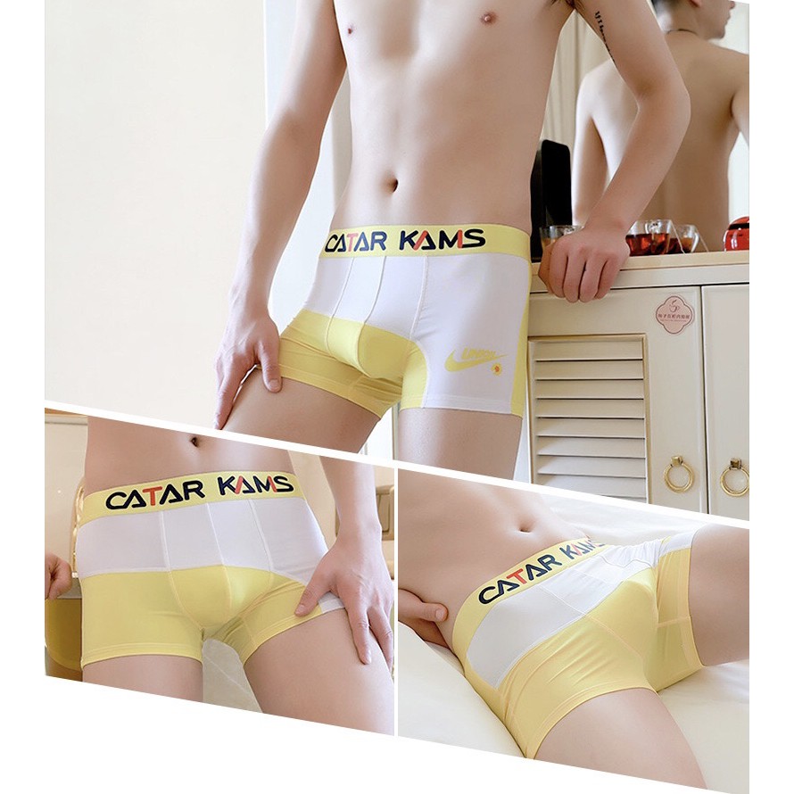 กางเกงในชายSPORT CATAR KAMS ของแท้100%ผ้าไหมน้ำแข็ง บ๊อกเซอร์Boxerสีแบบตามภาพ ยืดได้ใส่สบาย พร้อมส่ง - รูปที่ 3