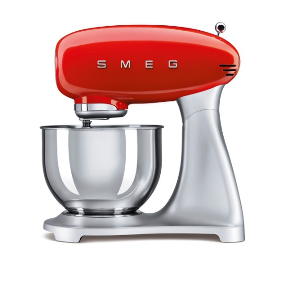 สเมก เครื่องผสมอาหาร SMF02RDEU สีแดง กำลัง 800W พร้อมชามสเตนเลส 4.8L