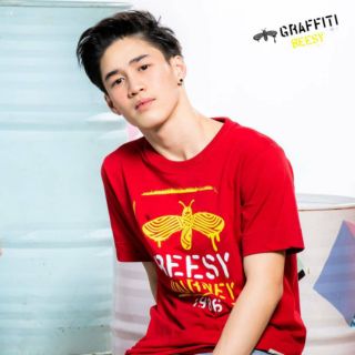 Beesy เสื้อยืดชาย/หญิง รุ่น Graffiti สีแดง (ราคาต่อตัว)