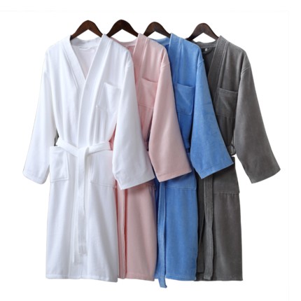 เสื้อคลุมอาบน้ำ ผ้าฝ้าย ขนหนู ซึมซับน้ำดี แห้งเร็ว Unisex Terry Bathrobe 100% Combed Cotton Robes Five Star Hotel Choice