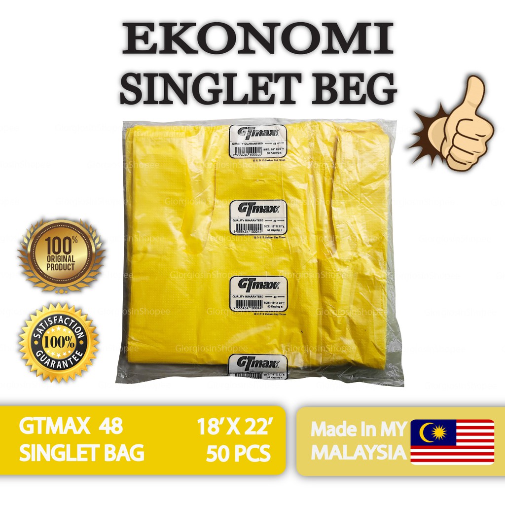 48 GTMAX Plastik Tangkai 48 GTMAX / กระเป๋าเสื้อ / เสื้อยืด Beg / กระเป๋าถัง /
