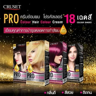 สีย้อมผม ครูเซ็ท ครีมย้อมผม โปร คัลเลอร์ 100 มล. Cruset PRO Colour Hair Colour Cream 100 ml.