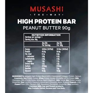 Musashi High Protein Bar โปรตีนบาร์ โปรตีน 45 กรัม (สินค้าใหม่)