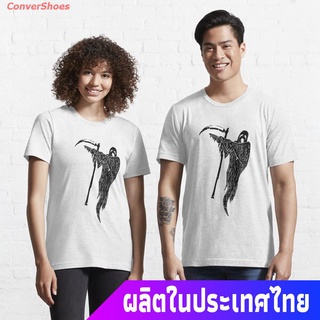 เสื้อยืดยอดนิยม Funny Grim Reaper Dabbing Shirt - Hip Hop Halloween Ghost Essential T-Shirt Popular T-shirts