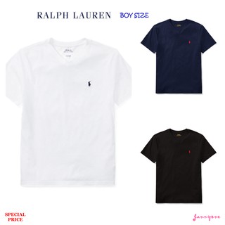 RALPH LAUREN COTTON JERSEY V-NECK T-SHIRT ( BOY SIZE 8-20)