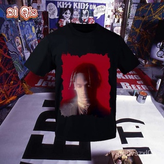 คอลูกเรือเสื้อยืดคอกลม$￥21 สินค้าเดิม/เสื้อยืดคอกลม/Rap series/Travis Scott Collection&amp;red background noise/สีดำ&amp;สีขาว$!