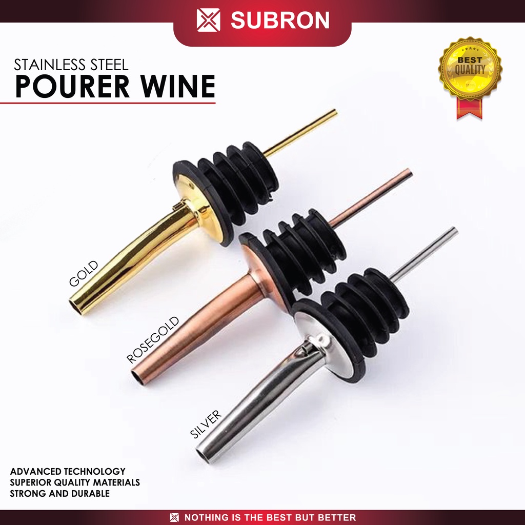 Subron Liquor Spirit Bottle Pourer สแตนเลสสตีลไหลขวดไวน์ฝาครอบน้ําเชื่อมน้ํามัน LID