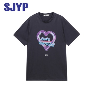 Sjyp ใหม่ เสื้อยืดลําลอง ผ้าฝ้าย แขนสั้น เข้ากับทุกการแต่งกาย สําหรับสตรี เหมาะกับฤดูร้อน