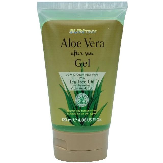 Organic Pavilion SUNTINY Sun Tiny Aloe Vera After Sun Gel with Tea Tree Oil อาโลเวร่า อาฟเตอร์ซันเจลกับตรีที่ออยล์ 120ML