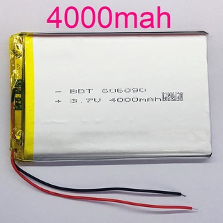 แบต Li-Po 4000mAh 606090P 3.7V แบตเตอรี่ลิเธียมโพลิเมอร์ สำหรับ ฟังบลูทูธ เครื่องวัด บลูทูธจีพีเอส อุปกรณ์อิเล็กทรอนิกส์ (สำหรับช่างหรือผู้ชำนาญ)