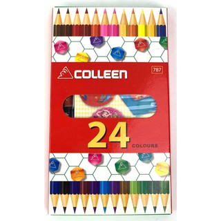 สีไม้ Colleen คอลลีน 24 สี 2หัว 12แท่ง รุ่น 787 สินค้าพร้อมส่งทันทีค่ะ✔