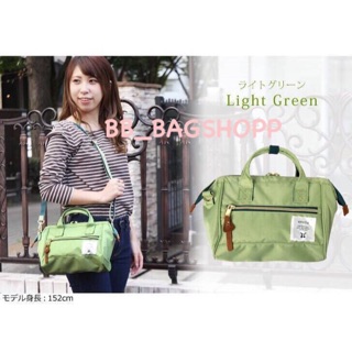 ANELLO POLYESTER CANVAS MINI BOSTON BAG  (outlet) สีgreen light