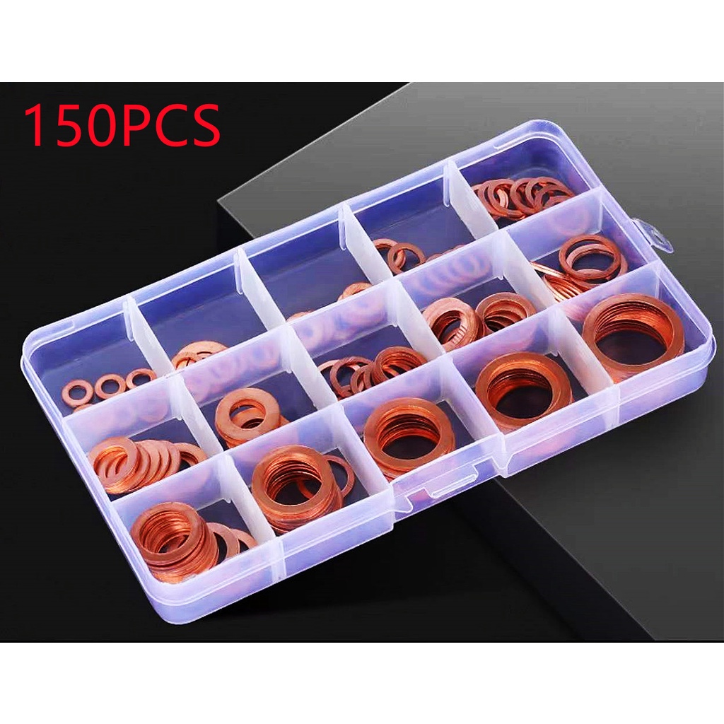 ชุดสกรูนอตแหวนปะเก็นทองแดง ชุดรวมซีลแหวน www150 M5 M6 M8 M10 M12 M14 M16 M18 M20 จํานวน M22