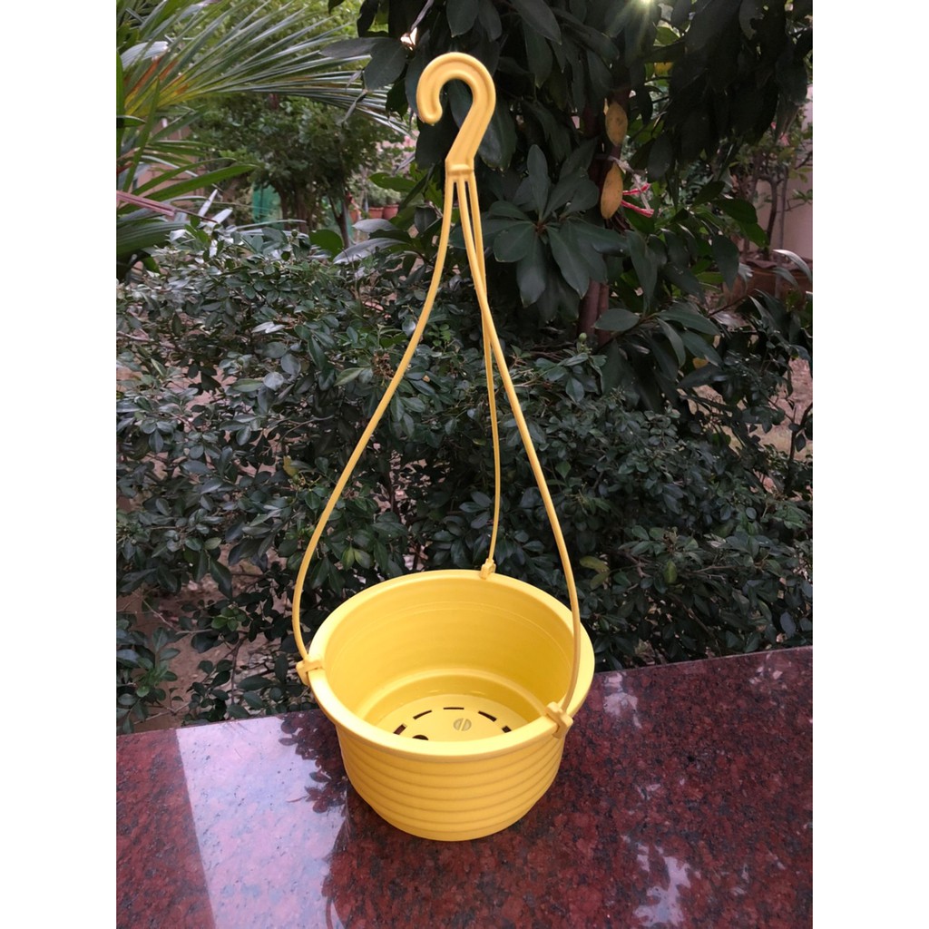 กระถางต้นไม้ กระถางพลาสติก กระถางแขวน ขนาด 8 นิ้ว - รูปที่ 4