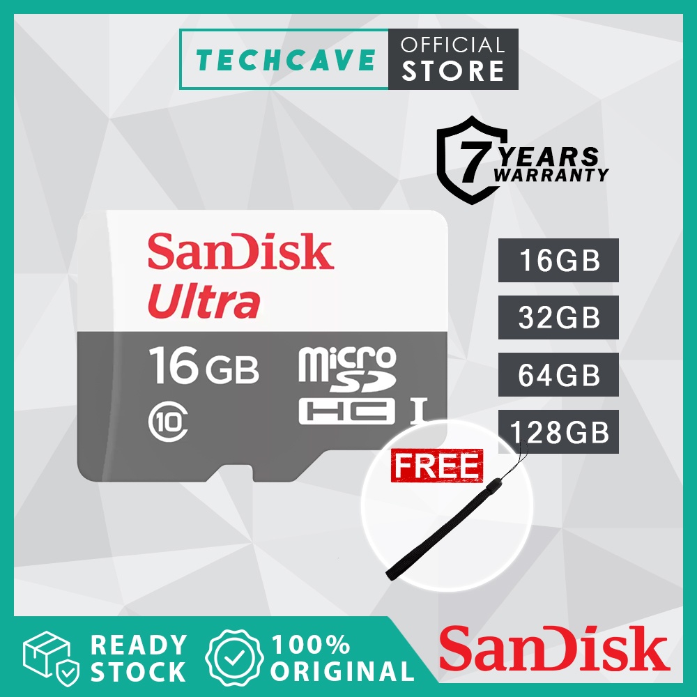 (Ready Stock) Sandisk Ultra Micro SDHC UHS-I Class 10 U1 100MBs 16GB ...