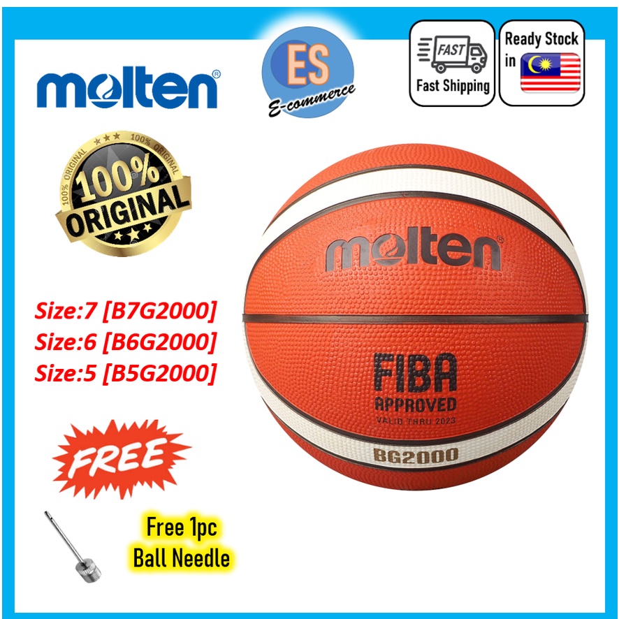 MOLTEN BASKETBALL B5G2000 [Size 5] ,B6G2000 [Size 6], B7G2000 [Size 7] ฟรีเข็มบอล