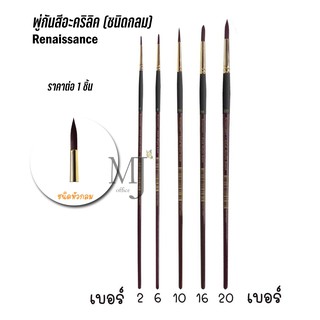 Renaissance พู่กันสีอะคริลิค(ชนิดกลม) ROUND BRUSH ราคาต่อ 1 ชิ้น