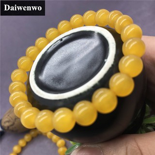 สร้อยข้อมือ ประดับลูกปัดหินโอปอล สีเหลืองธรรมชาติ 6-12 มม. ให้เป็นของขวัญ สําหรับผู้หญิง