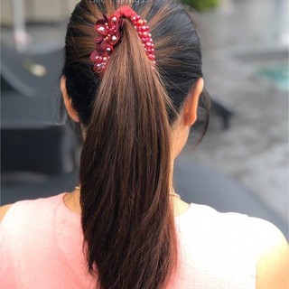 กิ๊ฟกล้วยคริสตัลวงรี ขนาด 4 นิ้ว สีแดงทับทิม