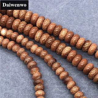 Gold Sand Stone Beads ทองทรายหินลูกปัด 3.5*6 มิลลิเมตร 4*8 มิลลิเมตรธรรมชาติหลวมหินอุปกรณ์เสริมสร้อยข้อมือ DIY