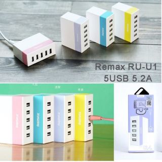 Remax ที่ชาร์จไฟบ้าน USB Changer 5 Port สายยาว 1.2M 5V-2.4A รุ่น RU-U1​ แท้%