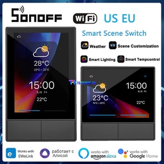 Sonoff Nspanel แผงสวิตช์ไฟอัจฉริยะ EU US WiFi ควบคุมการทํางานร่วมกับ Alexa Google Home