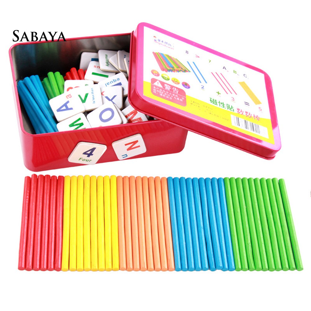 【Ready stock】Wooden Magnetic Math Card Stick Counting Number Education ...
