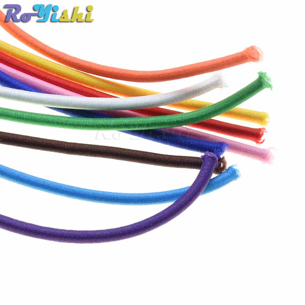 1 หลาที่มีสีสันเส้นผ่านศูนย์กลาง 3 มม.เชือกยืดหยุ่น Bungee Shock สายไฟยืดสําหรับ DIY เครื่องประดับทํากลางแจ้ง Backage