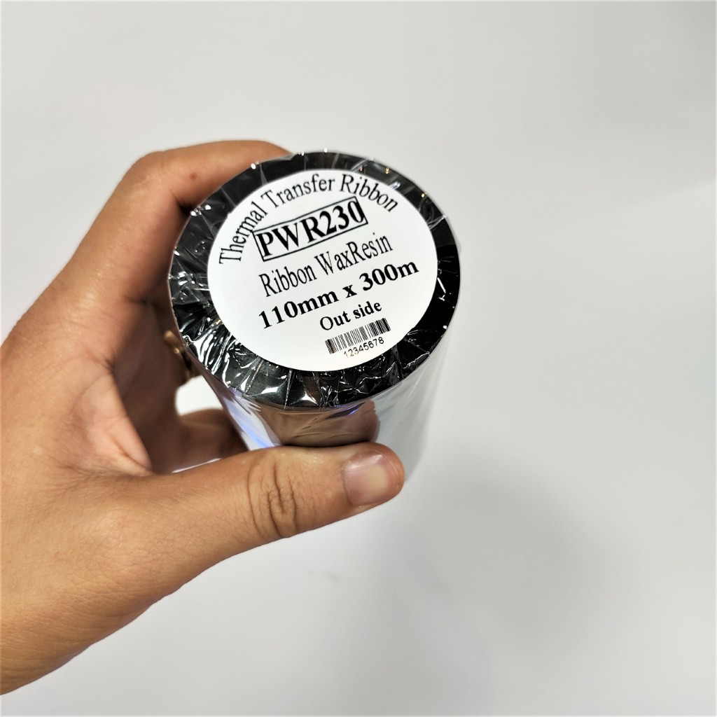WaxResin PWR230 ริบบิ้นม้วนหมึก 110 มม.300 ม.สําหรับ GoDEX G500 G530 TSC TE-200 H500B