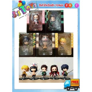 SS Toys โมเดล ดาบพิฆาตอสูร Kimetsu no Yaiba 5ตัว เกรดA สูง8ซม. มีกล่อง