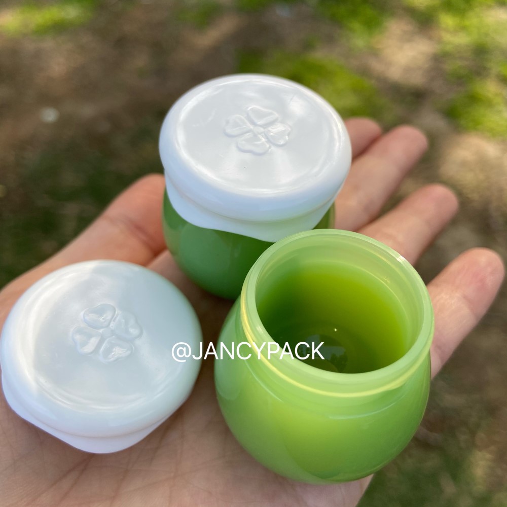 Jancy PACK กระปุกเปล่า ทรงกลม สีชมพู ขาว น่ารัก พร้อมฝาปิด สําหรับใส่ครีมขัดริมฝีปาก 10 กรัม