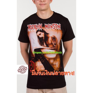 เสื้อยืดวินเทจเสื้อวง Marilyn Manson เสื้อยืดลาย มาริลีน แมนสัน เสื้อคอกลม เสื้อวินเทจ RCM599S-5XL