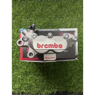 Brembo 4 pot หูชิด เทาโลโก้แดง