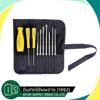 PB Swiss Tools ชุดไขควง ด้ามกันไฟฟ้าสถิตย์ 10 ตัวชุด พร้อมซองหนัง รุ่น 8215 ESD ( Interchangable Screwdriver Set ) ไขควง