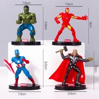 ตุ๊กตา SpiderMan Thor Captain America Super--man สําหรับตกแต่งเค้ก 4 ชิ้น 6 ชิ้น