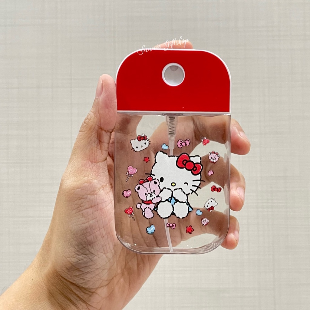 ลายมาเพิ่ม ขวดสเปรย์พกพา ลายสกรีน ทรงสี่เหลี่ยม แบบฝาหมุน ลายการ์ตูน แถมฟรี กรวยกรอกแอลกอฮอล์