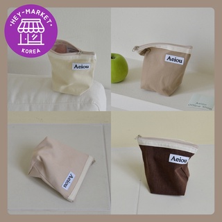 [Aeiou] ☘️Aeiou Basic Pouch (ไซซ์ M)☘️ Chai / Milk / Soba / Dotori / Color / Pouch / กระเป๋าอเนกประสงค์ / กระเป๋าจัดระเบียบเครื่องสําอาง / กระเป๋าแต่งหน้า / กระเป๋าเครื่องสําอาง / กระเป๋าเครื่องสําอาง