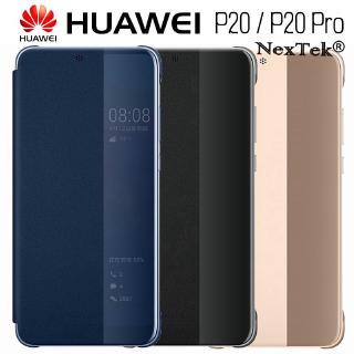 แท้100% HUAWEI P20 Pro Case Smart View HUAWEI P20 Case Plating Mirror Window เคสโทรศัพท์มือถือหนังแบบพลิกได้สำหรับ