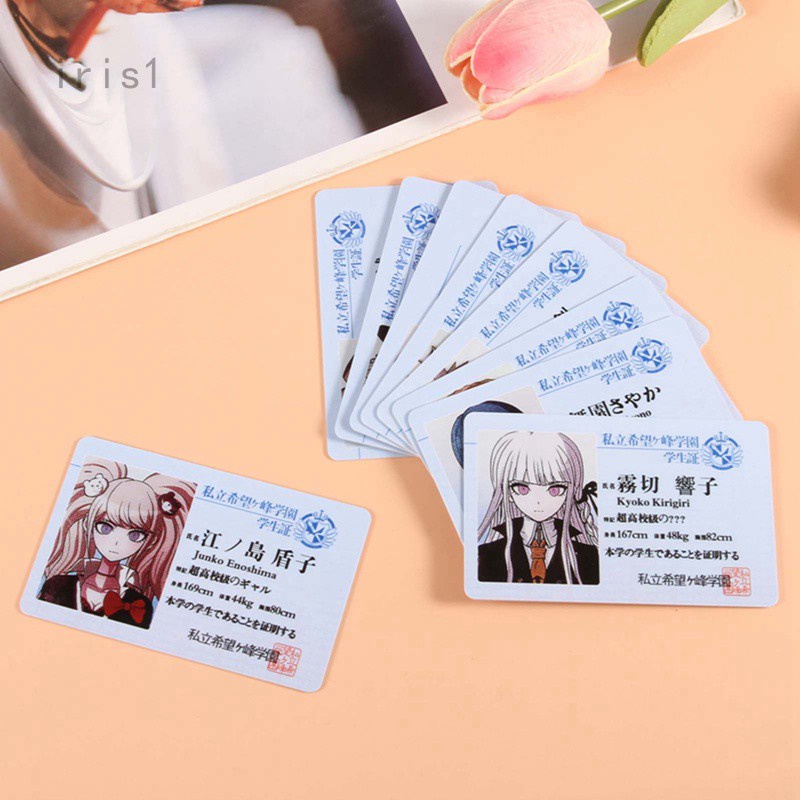 Japanese Anime Danganronpa ID Cards PVC Student ID Card Cartoon Figure Cards
