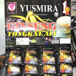 กาแฟผสมโสม GINSENG ตงกัสอาลี 1 แผง มี 20 ซอง ซองละ 25 กรัม