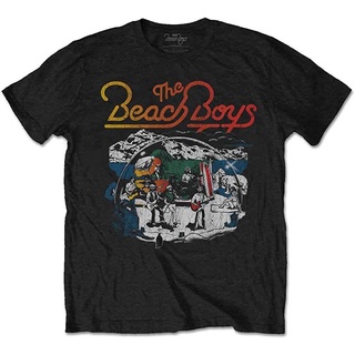 เสื้อยืดวงดนตรีผ้าฝ้ายแท้ คอลูกเรือเสื้อยืดแขนสั้น ผ้าฝ้าย พิมพ์ลาย The Beach Boys แฟชั่นสําหรับเด็กผู้ชายS,4XLall size