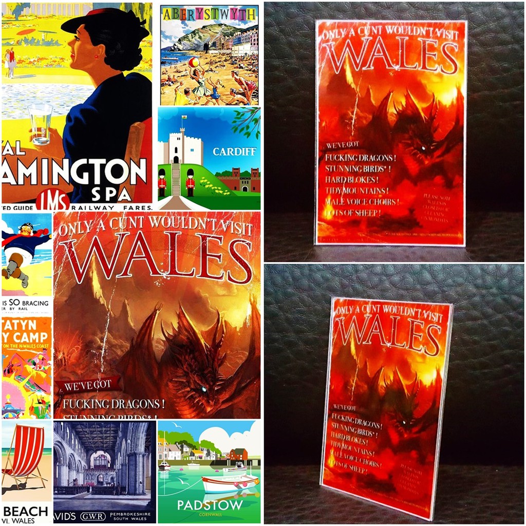 แม่เหล็กติดตู้เย็น เวลส์ อะครีลิค 2×3นิ้ว Souvenir Acrylic Fridge Magnet Wales Cardiff 2x3"