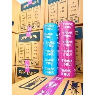 (ยกลัง/72ม้วน) เทป Thank you 2 นิ้ว 45 หลา 45 ไมครอน เทปปิดกล่อง สำหรับขอบคุณ