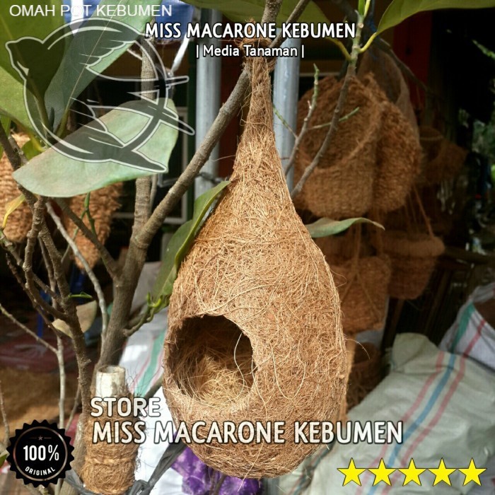 Lovebird Birds Nest Coconut Fiber Fiber Coir ที่ใส่นกที่ไม่ซ้ํากัน