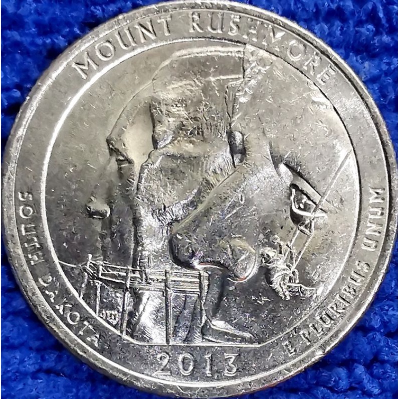 เหรียญ​สหรัฐอเมริกา​ USA, 1 Quarter, (Mount Rushmore), #​3382T, ชุด​ National Park,​ ใช้แล้ว
